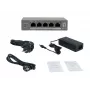 LevelOne GEP-0531 Nevaldomas PoE+ jungiklis, 3x GE PoE+ (30W) + 1x Hi-PoE (60W), 60W biudžetas, plastikinis stalinis