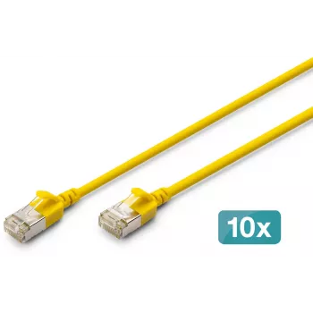 DIGITUS CAT 6A F-FTP Slim Patch Cable, Copper, LSZH, 0.5 m, Grey