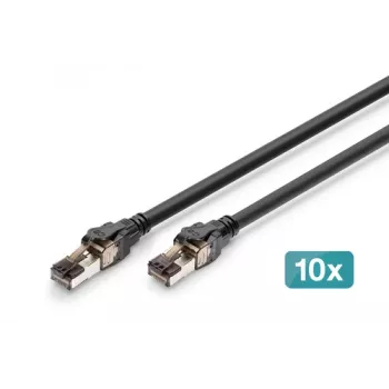DIGITUS CAT 8.1 S-FTP Patch Cable, Cu, LSZH, 0,5 m, Pilka