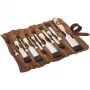 KIRSCHEN Two Cherries Bevel Edge Chisel Set 12-Piece in Leather Roll