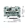 WAGO 2004-1201 Praeinanti gnybtų jungtis, 2 laidininkai, 800 V, 32 A, pilka, 6,2 mm plotis, CAGE CLAMP