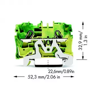 WAGO 2004-1207 TOPJOB® S praėjimo gnybtų blokas, 6 mm², pilkas, montavimui ant DIN bėgio