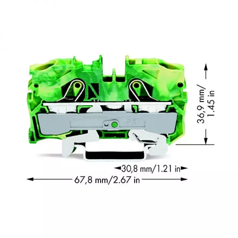 WAGO 2010-1207 Perėjimo gnybtų blokas, 10 mm², pilkas, CAGE CLAMP®