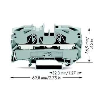 WAGO 2016-1201 Praeinanti gnybtų jungtis, 16 mm², 800 V, pilka, Push-in CAGE CLAMP