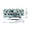 WAGO 2002-1401 Perėjimo gnybtų blokas, 4 laidininkai, 2,5 mm², Push-in CAGE CLAMP, 800 V, pilkas