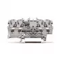 WAGO 2002-1401 Perėjimo gnybtų blokas, 4 laidininkai, 2,5 mm², Push-in CAGE CLAMP, 800 V, pilkas