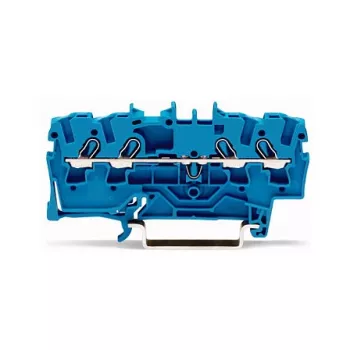 WAGO 2002-1404 Perėjimo gnybtų blokas, 2 laidininkai, 800V, 24A, pilkas, Push-in CAGE CLAMP