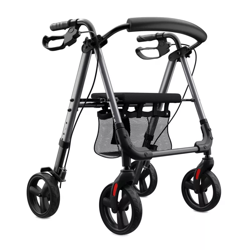 Weinberger Aluminium Rollator 1-Fold Foldable - Sidabrinė/Pilka, 136 kg talpa