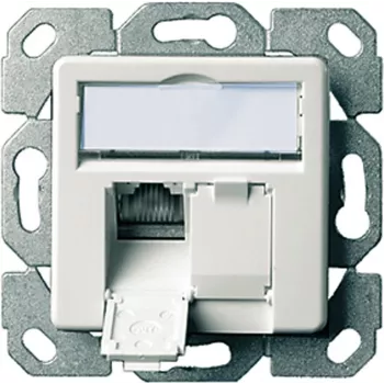 Telegärtner AMJ45 duomenų lizdo modulis Cat5e 2xRJ45 ekranuotas baltas