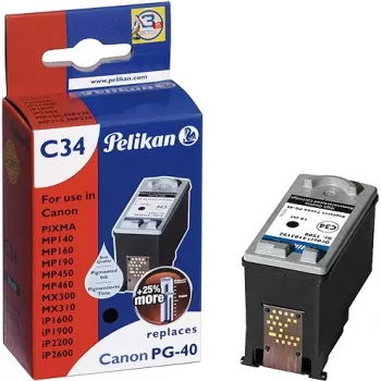 Pelikan Perdirbtas Rašalo Kasetė, skirta Canon PG-40 (Juoda, Didelė Išeiga)