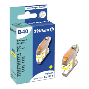 Pelikan suderinama rašalo kasetė, skirta Brother LC223Y geltona