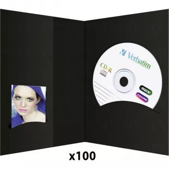 DAIBER 6613 1x100 aplankalai su CD archyvu, 10x15, juodi