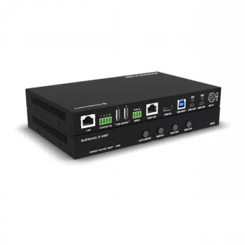 Kindermann MultiSwitch 31 HDBT 2.0 siųstuvas / pristatymo jungiklis - 3x1 USB-C ir HDMI per HDBaseT - Telnet - RS-232 - 4K UHD