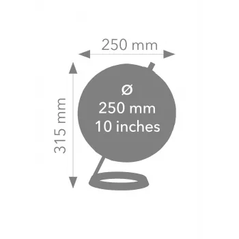 TROIKA Globe 23.5 Degrees (G2507-P2P2/CB) - stalinis gaublys-popieriaus prispaudėjas, chromuotas pagrindas, 60mm