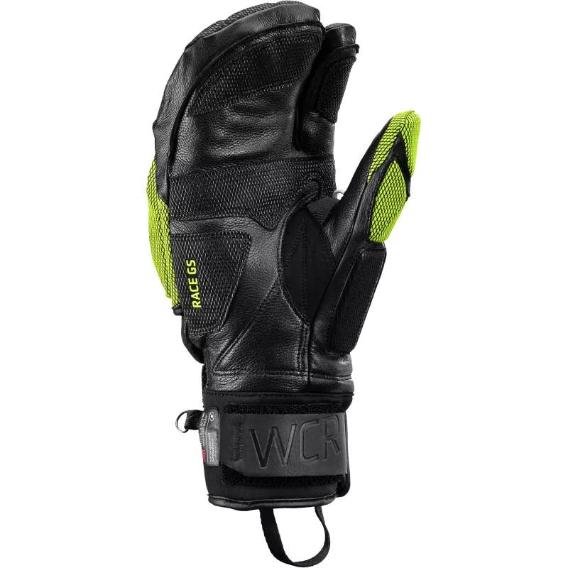 LEKI WCR Venom GS 3D Lobster slidinėjimo varžybų pirštinės 8,5 dydžio, juoda / šviesiai citrininė