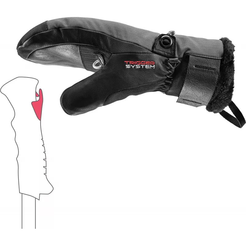 LEKI Lantana 3D GTX Women Mitt juodos kumštinės pirštinės 6.5