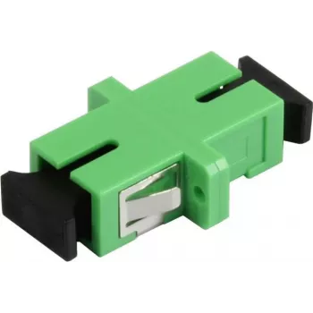 SYNERGY21 SC/APC šviesolaidinis adapteris, vienmodis, simpleksas, PVC, keraminė įvorė, su flanšu, žalias