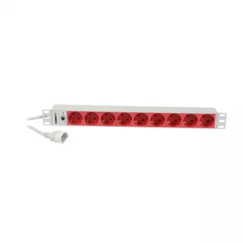 Synergy 21 ALLNET 19 colių 1U maitinimo juosta su 9x Schuko lizdais CEE7 ir IEC C14 kištuku 10A 2m juoda