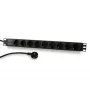 Synergy 21 ALLNET 19 colių stovo maitinimo juosta 9x CEE7/3 lizdai su CEE7/7 kištuku, 2 m kabelis, juoda (S215390V4)