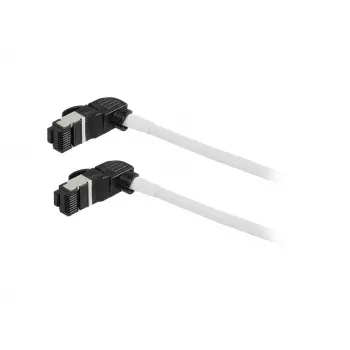 Synergy21 Patch Cable RJ45, CAT6A 500MHz, 0,15m, White, S/FTP, Slimline Round d=4,5mm, TPE/LSZH (Superflex), AWG28, su CAT7 Raw Connector, Rotatable Plug