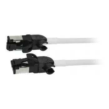 Synergy21 Patch Cable RJ45, CAT6A 500MHz, 1.5m, White, S/FTP, Slimline Round d=4.5mm, TPE/LSZH (Superflex), AWG28, with CAT7 Raw Connector, Rotatable Plug