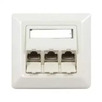 Synergy 21 S216327 RJ-45 Cat6a tinklo sieninis lizdas, 2 prievadai, ekranuotas, baltas (RAL 9010)