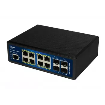 ALLNET ALL-SGI8112PM-BT pramoninis visiškai valdomas Layer2+ Gigabit Ethernet PoE++ jungiklis, 12 prievadų, 8x PoE++ (240W biudžetas)