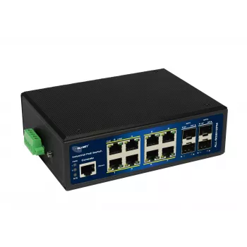 ALLNET ALL-SGI8112PM-BT pramoninis visiškai valdomas Layer2+ Gigabit Ethernet PoE++ jungiklis, 12 prievadų, 8x PoE++ (240W biudžetas)