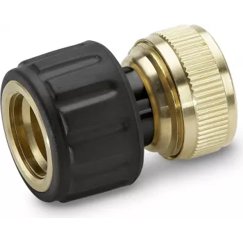 Kärcher Premium Line žarnos jungtis su vandens stabdymu - suderinama su 1/2 inch ir 5/8 inch žarnomis, juoda/geltona