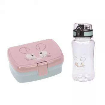 Lassig About Friends Chinchilla 2 dalių rinkinys: priešpiečių dėžutė + Tritan butelis 460 ml