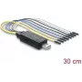 Delock USB 2.0 į TTL UART serijinis keitiklis, 3,3 V/5 V, 6 kontaktų šukos, 30 cm laidas