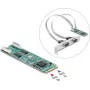Delock M.2 Card to 2 x Serial RS-232 DB9 su standartiniais ir žemo profilio lizdų laikikliais