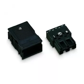 WAGO 770-113 Kištukinis jungiklis, tiesus, 2 polių, 250 V, juodas, WINSTA MINI