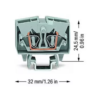 WAGO 264-701 Praeinanti gnybtų jungtis, 6 mm², 800 V, pilka, CAGE CLAMP®