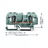 WAGO 282-901 3-Conductor CAGE CLAMP Terminal Block, 10 mm², Gray, DIN-rail 35