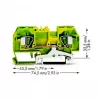 WAGO Įžeminimo gnybtų blokas žaliai-geltonas 0,2-6 mm² 282-907