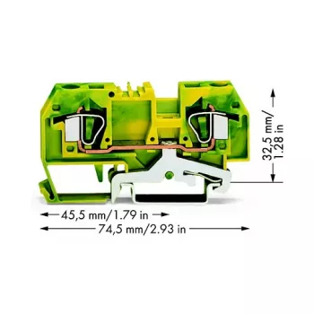 WAGO Įžeminimo gnybtų blokas žaliai-geltonas 0,2-6 mm² 282-907