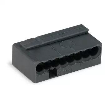 WAGO 243-208 PUSH WIRE® jungtis, pilka, 6 A, 100 V, 2 laidininkai, 0,5-1,5 mm²