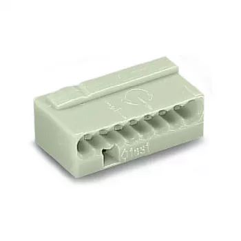 WAGO 243-308 SMD gnybtų blokas, 8 polių, 2,5 mm kontaktų žingsnis, Push-in CAGE CLAMP, 100 V, 6 A, baltas