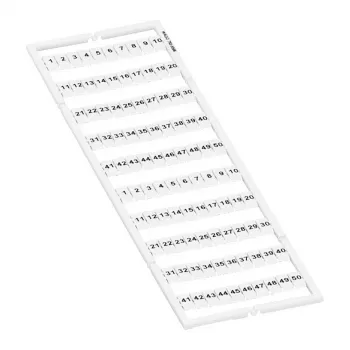 WAGO 793-5566 Žymėjimo juostelė, 5 mm žingsnis, nespausdinta, balta, 100 vnt., skirta gnybtų blokams 2001-2020 serijos