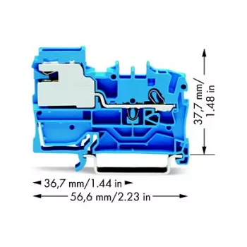 WAGO 2002-7114 2-jų laidų Push-in gnybtų blokas, 2,5 mm², 800 V, pilkas