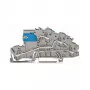 WAGO 2003-7641 TOPJOB® S 3-jų laidų praėjimo gnybtų blokas, 2,5 mm², 400 V, pilka
