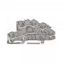 WAGO 2003-7645 TOPJOB S 4-ių laidų praėjimo gnybtų blokas, pilkas, 32A, 1000V, Push-in CAGE CLAMP, DIN bėgelis