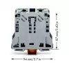 WAGO 285-150 CAGE CLAMP Power Terminal Block, 1-Potential, 2-Connection, 10-50 mm², Gray, DIN-rail 35