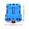 WAGO 285-154 Perėjimo gnybtų blokas, 35 mm², CAGE CLAMP, pilka, 20x94x87 mm