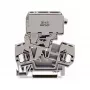 WAGO 281-611 TOPJOB® S Praeinanti gnybtų jungtis, 3 jungimo taškai, 6 mm², pilka, DIN-35 bėgelis