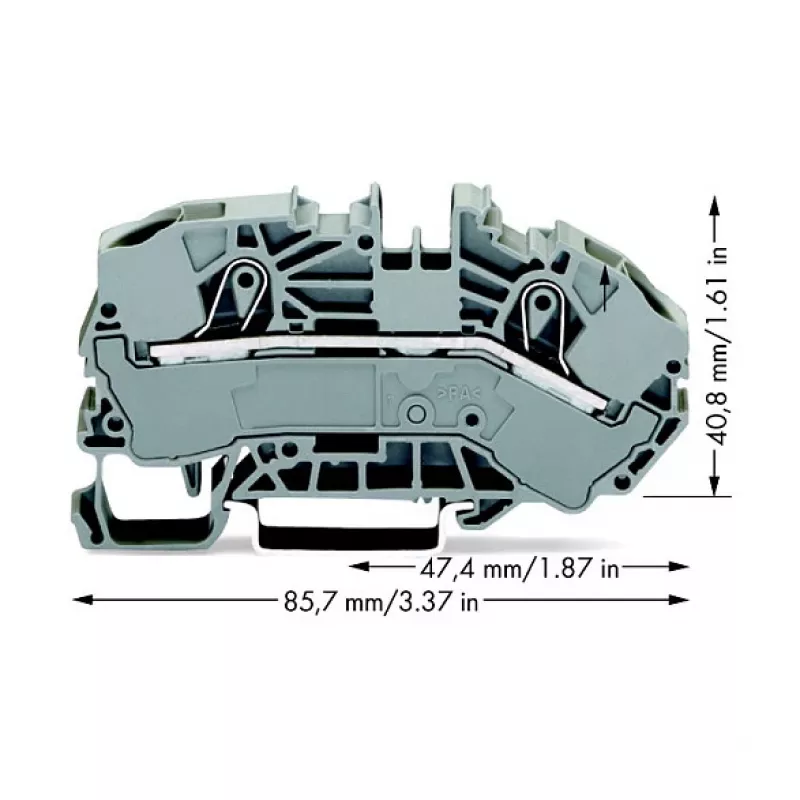 WAGO 2016-7601 Praeinanti gnybtų jungtis, 2 laidininkai, 16 mm², 800 V, pilka