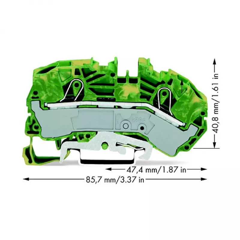 WAGO 2016-7607 TOPJOB S Praeinamoji gnybtų jungtis, 3 laidininkai, 16 mm², pilka