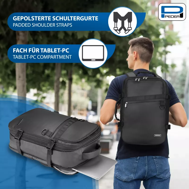 PEDEA Clutch Notebook Backpack 15,6 inch (39,6 cm) - Juoda