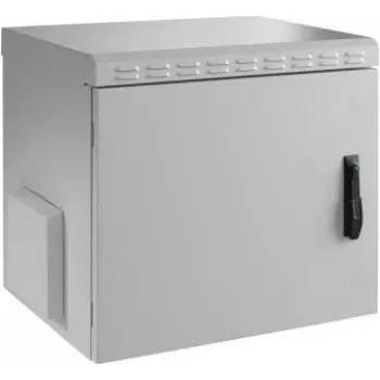 EFB Electronics 19 inch sieninis korpusas IP55, 12U, plieninės durys, gylis 600 mm, RAL 7035 šviesiai pilka